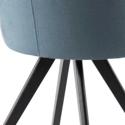 Wohnen Wohnzimmerstühle|Designermöbel*Stuhl mit Armlehnen in Blau Webstoff - Romance