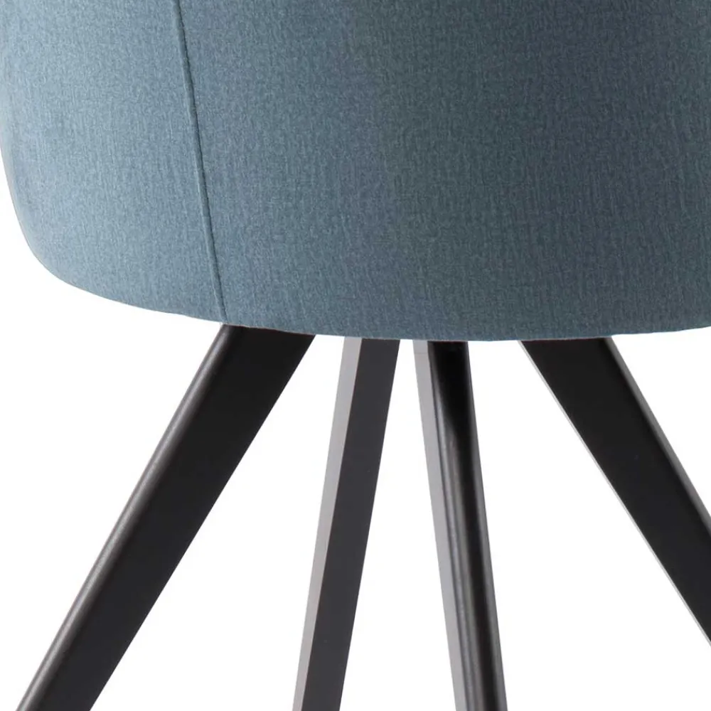 Wohnen Wohnzimmerstühle|Designermöbel*Stuhl mit Armlehnen in Blau Webstoff - Romance