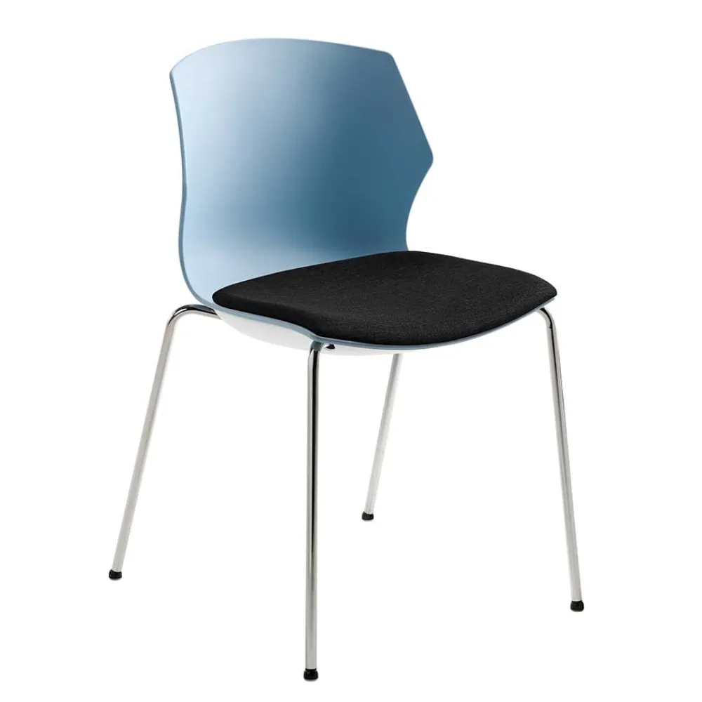 Wohnen Stuhl zum Stapeln in Blaugrau & Schwar - Kedniel