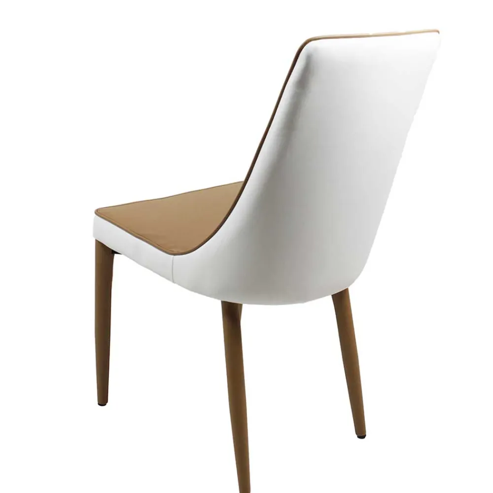 Wohnen Küchen-Essgruppen|Essgruppen*Stuhlgrupppe in Weiß & Braun - Cynthia (fünfteilig)