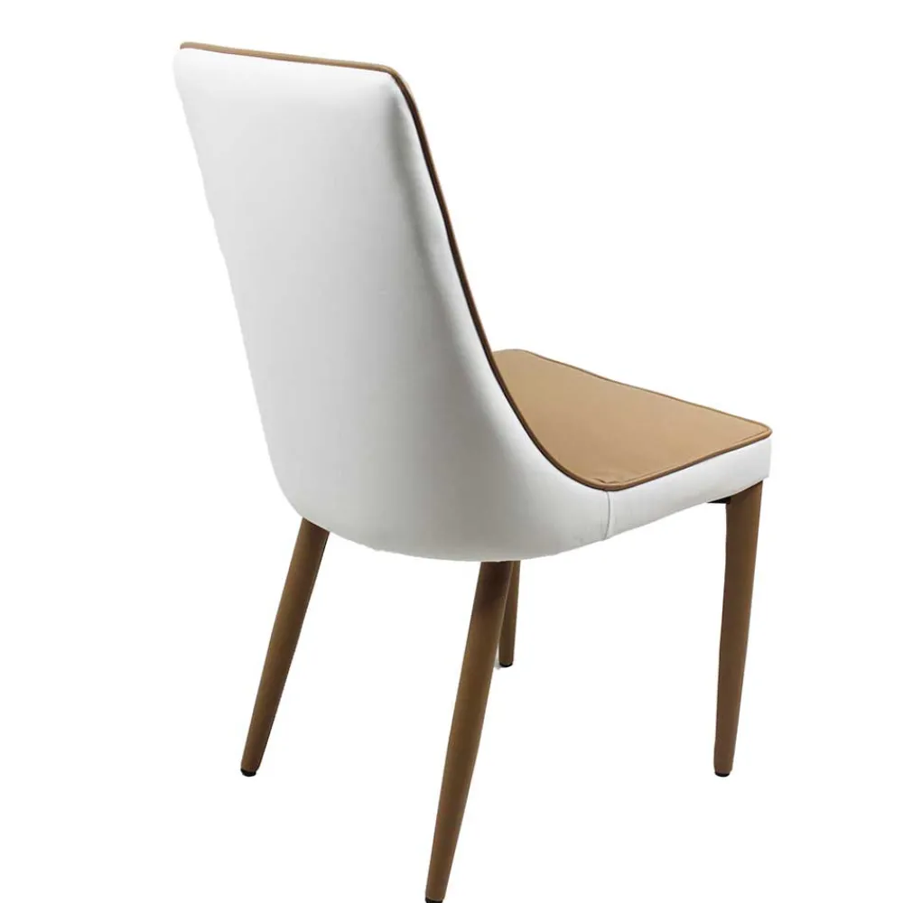 Wohnen Küchen-Essgruppen|Essgruppen*Stuhlgrupppe in Weiß & Braun - Cynthia (fünfteilig)