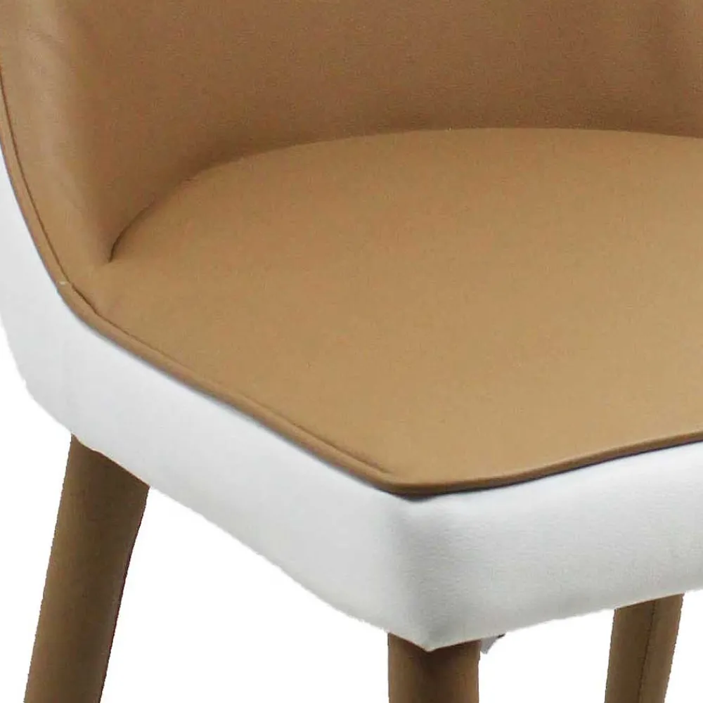 Wohnen Küchen-Essgruppen|Essgruppen*Stuhlgrupppe in Weiß & Braun - Cynthia (fünfteilig)