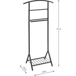 Herren Wohnen Stummer Diener mit Ablage in Schwarz - Spanola