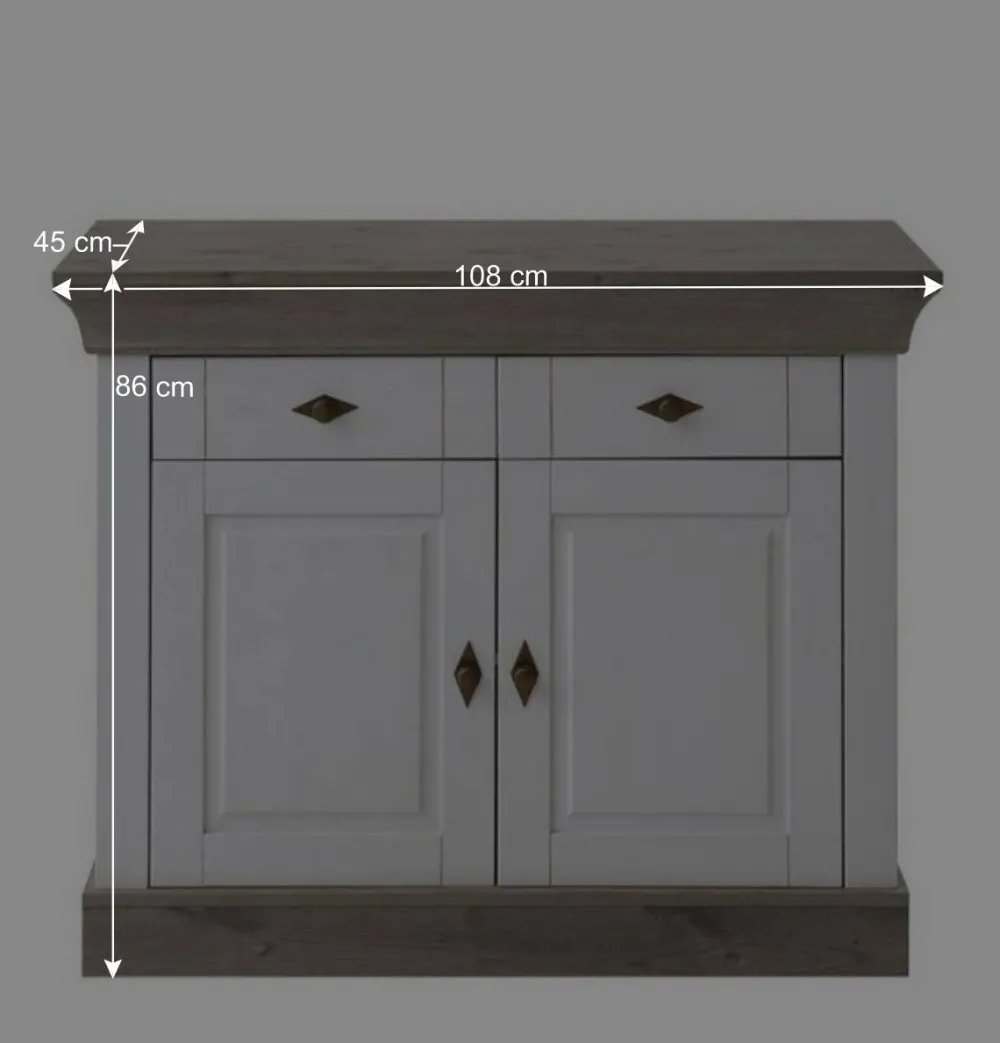 Wohnen Stylische Flur Kommode Mirandesca in Weiß Grau