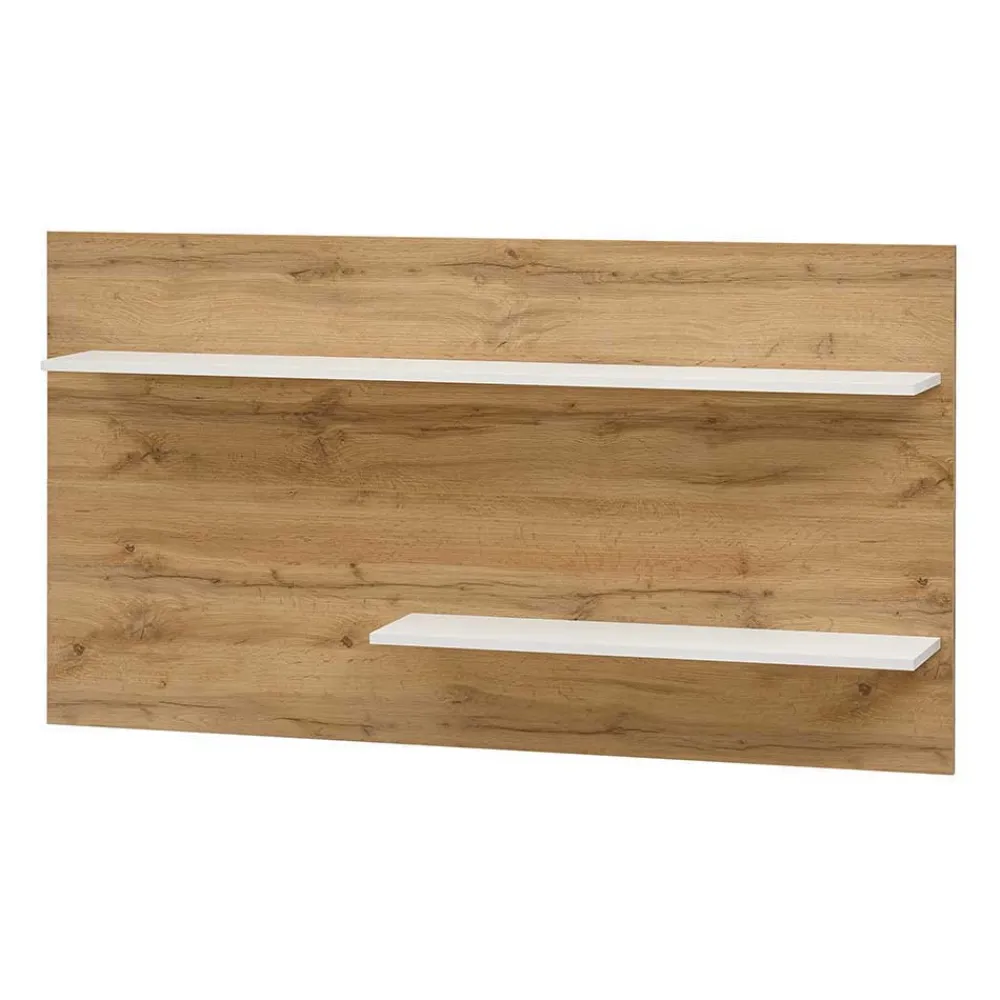 Wohnen Stylische Wohnwand in Weiß & Wildeiche - Nonessia (vierteilig)