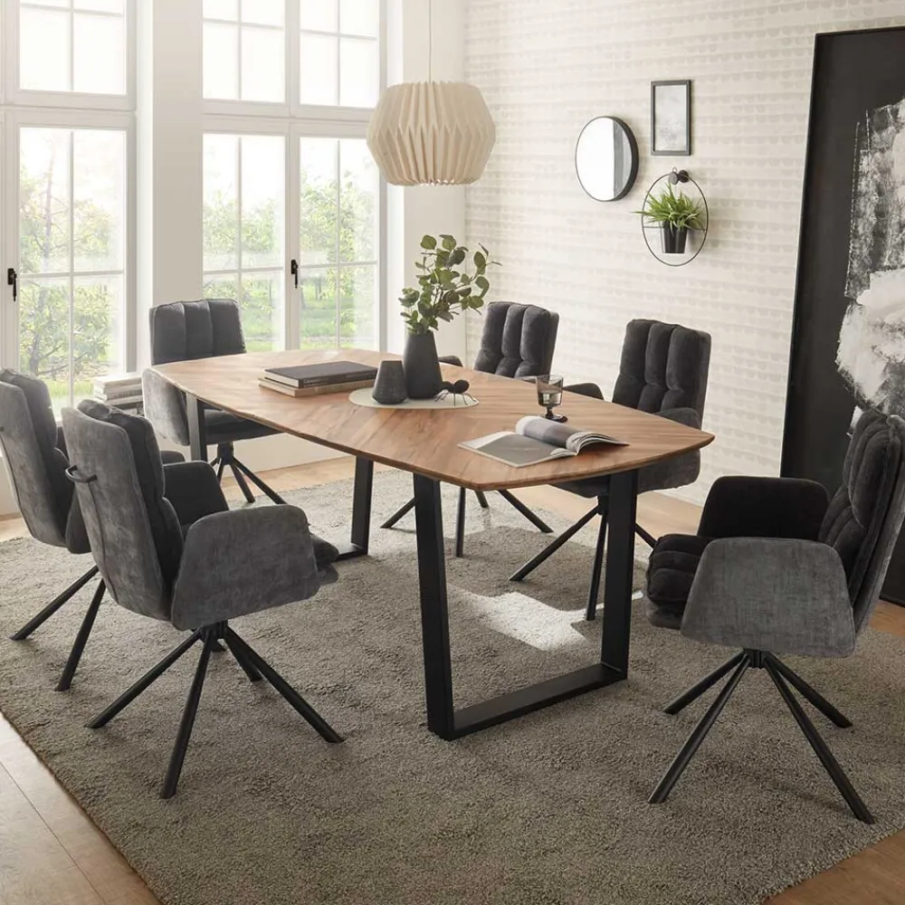 Wohnen Küchenstühle|Esszimmerstühle*Stylischer Tischsessel auf Drehgestell - Cavan (2er Set)