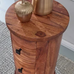 Wohnen Säulenkommode aus Mangoholz mit drei Schubladen - Active