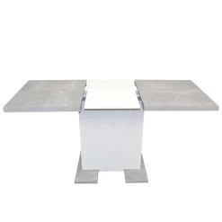 Wohnen Schwarze Möbel|Graue Möbel*Säulentisch & Schwingstühle Kombi - Bogna (fünfteilig)