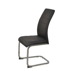 Wohnen Schwarze Möbel|Graue Möbel*Säulentisch & Schwingstühle Kombi - Bogna (fünfteilig)