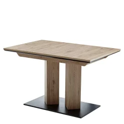 Wohnen Esszimmertische|Tische*Säulentisch in Wildeiche Optik & Schwarz - Annimo