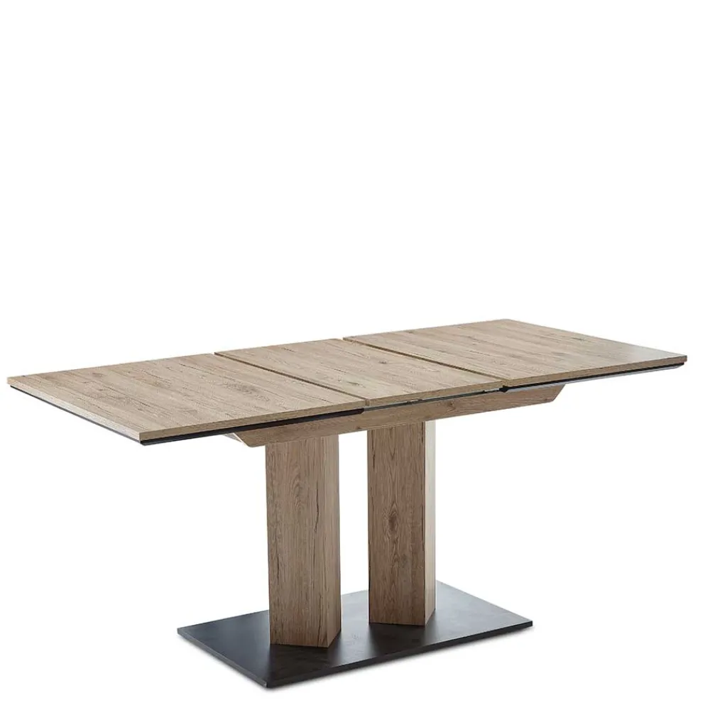 Wohnen Esszimmertische|Tische*Säulentisch in Wildeiche Optik & Schwarz - Annimo