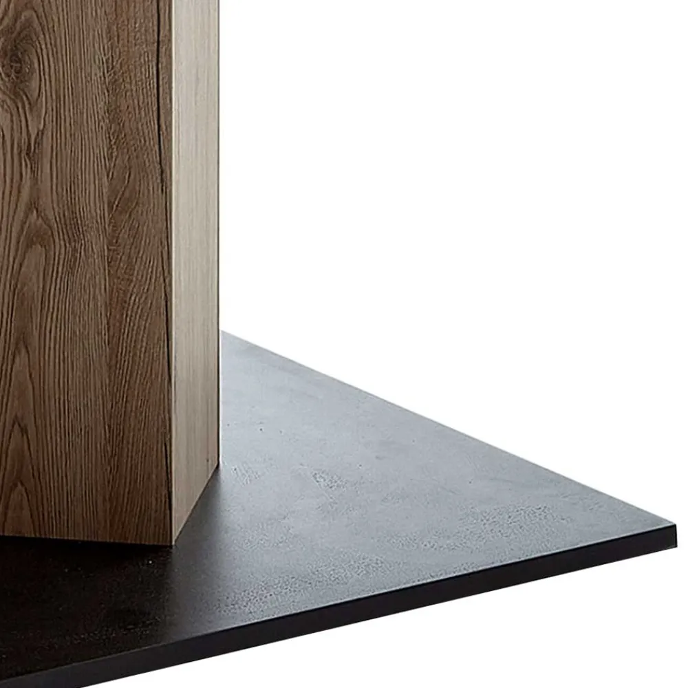 Wohnen Esszimmertische|Tische*Säulentisch in Wildeiche Optik & Schwarz - Annimo