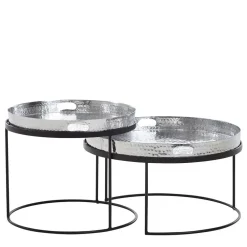 Wohnen Tablett Couchtische in Silber - Astuto (zweiteilig)