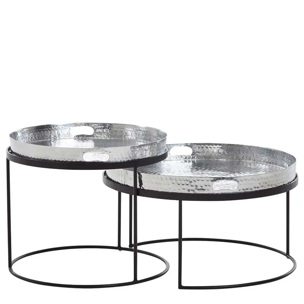 Wohnen Tablett Couchtische in Silber - Astuto (zweiteilig)