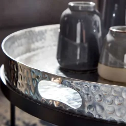 Wohnen Tablett Couchtische in Silber - Astuto (zweiteilig)