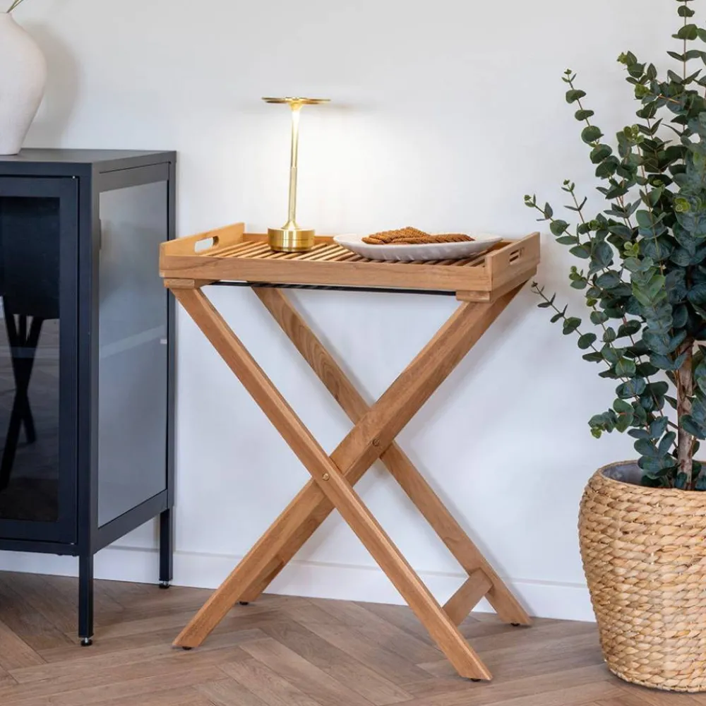 Wohnen Tablett Tisch aus Teak Massivholz - Muldivian