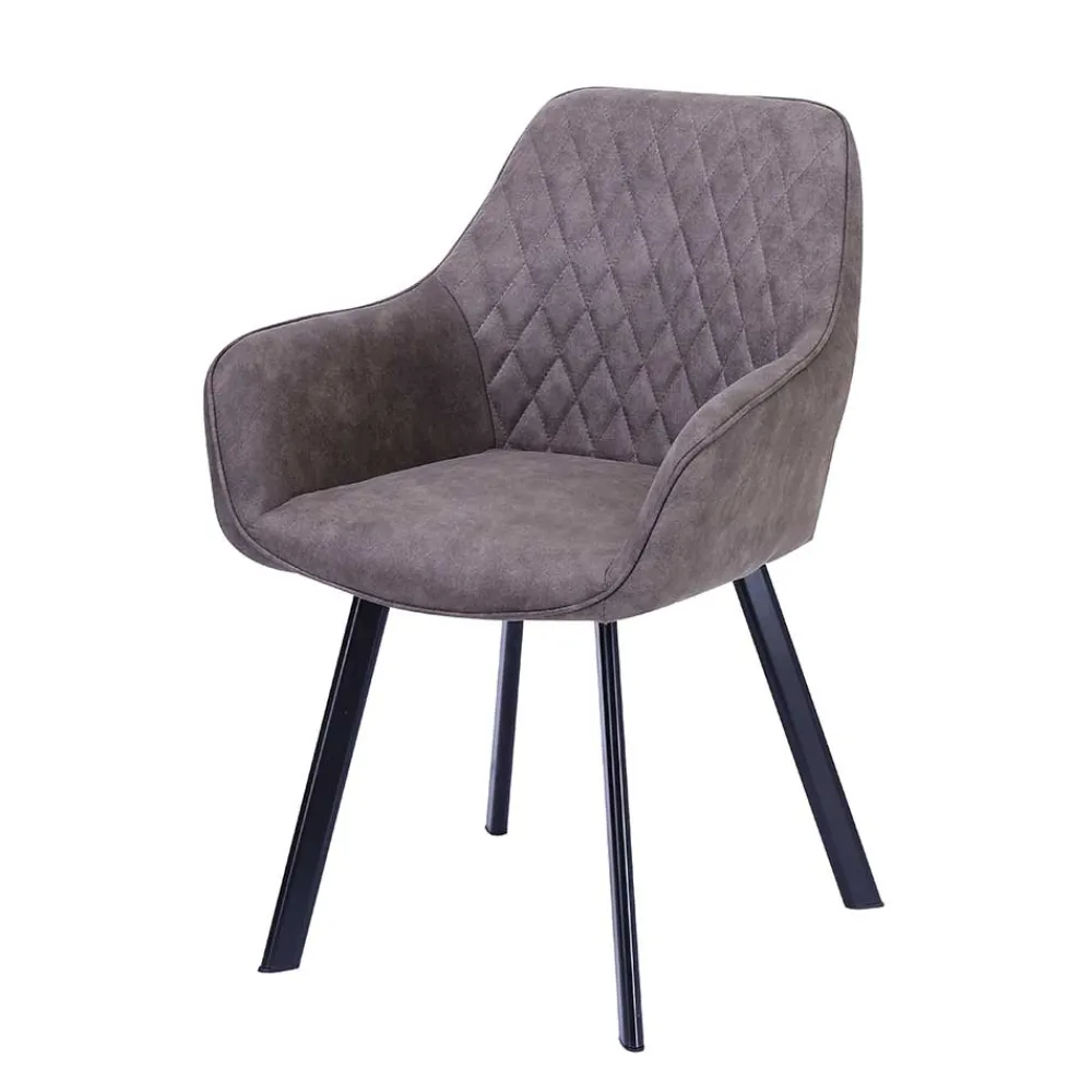 Wohnen Küchenstühle|Esszimmerstühle*Taupe Esstischstuhl mit Armlehnen - Arvita (2er Set)