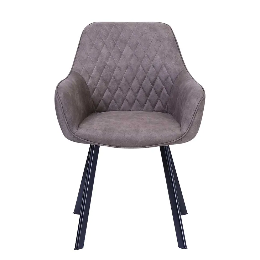 Wohnen Küchenstühle|Esszimmerstühle*Taupe Esstischstuhl mit Armlehnen - Arvita (2er Set)