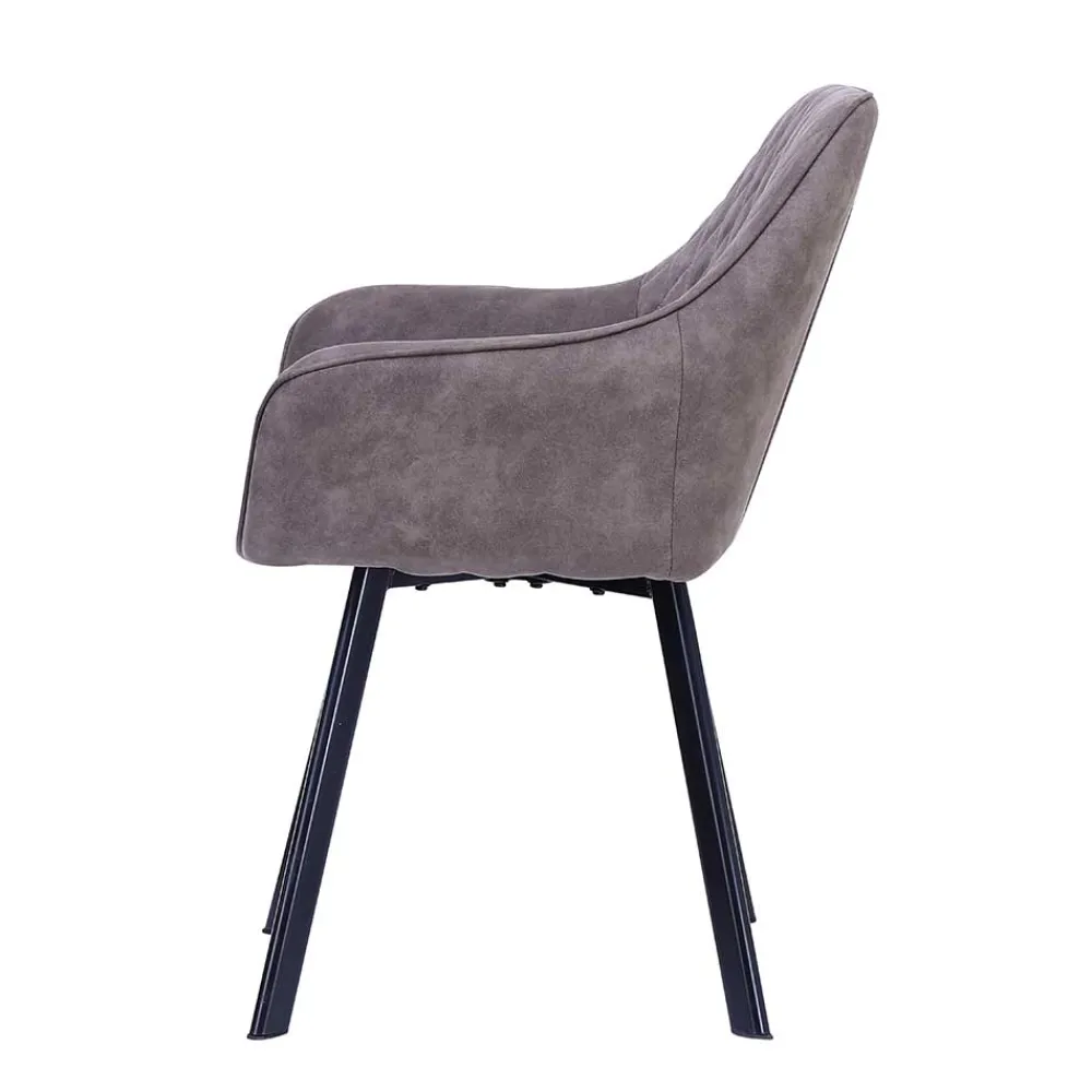 Wohnen Küchenstühle|Esszimmerstühle*Taupe Esstischstuhl mit Armlehnen - Arvita (2er Set)