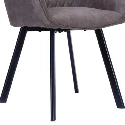 Wohnen Küchenstühle|Esszimmerstühle*Taupe Esstischstuhl mit Armlehnen - Arvita (2er Set)