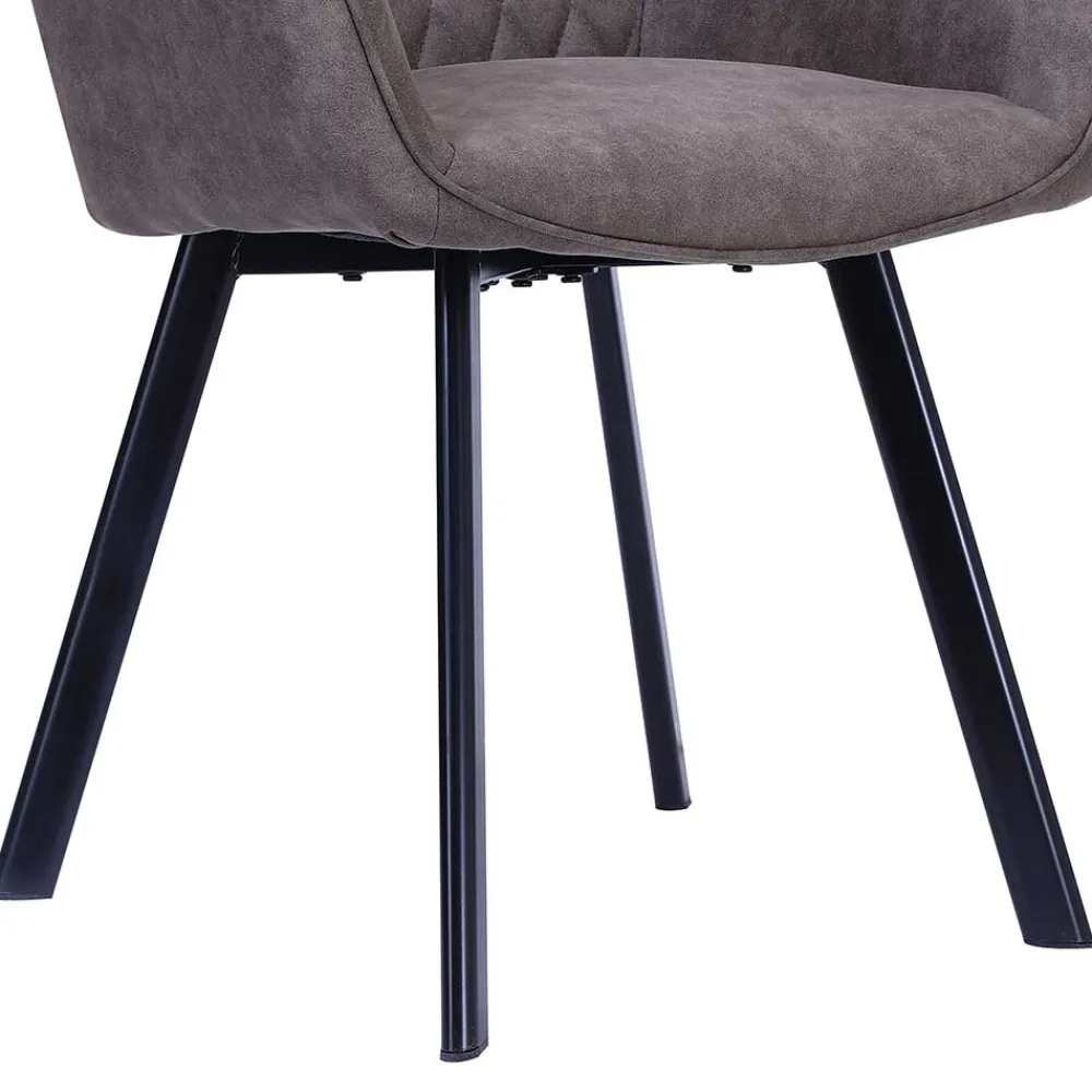 Wohnen Küchenstühle|Esszimmerstühle*Taupe Esstischstuhl mit Armlehnen - Arvita (2er Set)