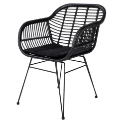 Wohnen Teak Altholz Tisch & Kunstrattan Stühle - Dariofa (siebenteilig)