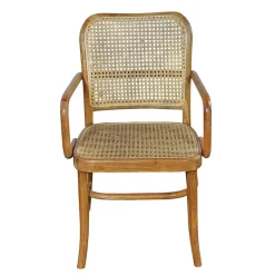 Wohnen Wohnzimmerstühle|Rattanmöbel*Teak Armlehnenstuhl mit Wiener Geflecht - Crasidio