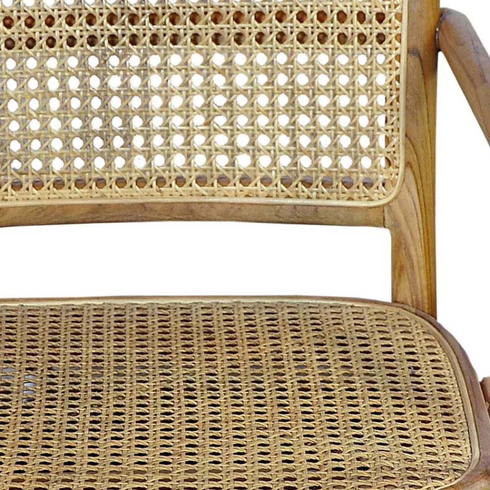 Wohnen Wohnzimmerstühle|Rattanmöbel*Teak Armlehnenstuhl mit Wiener Geflecht - Crasidio