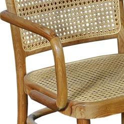 Wohnen Wohnzimmerstühle|Rattanmöbel*Teak Armlehnenstuhl mit Wiener Geflecht - Crasidio