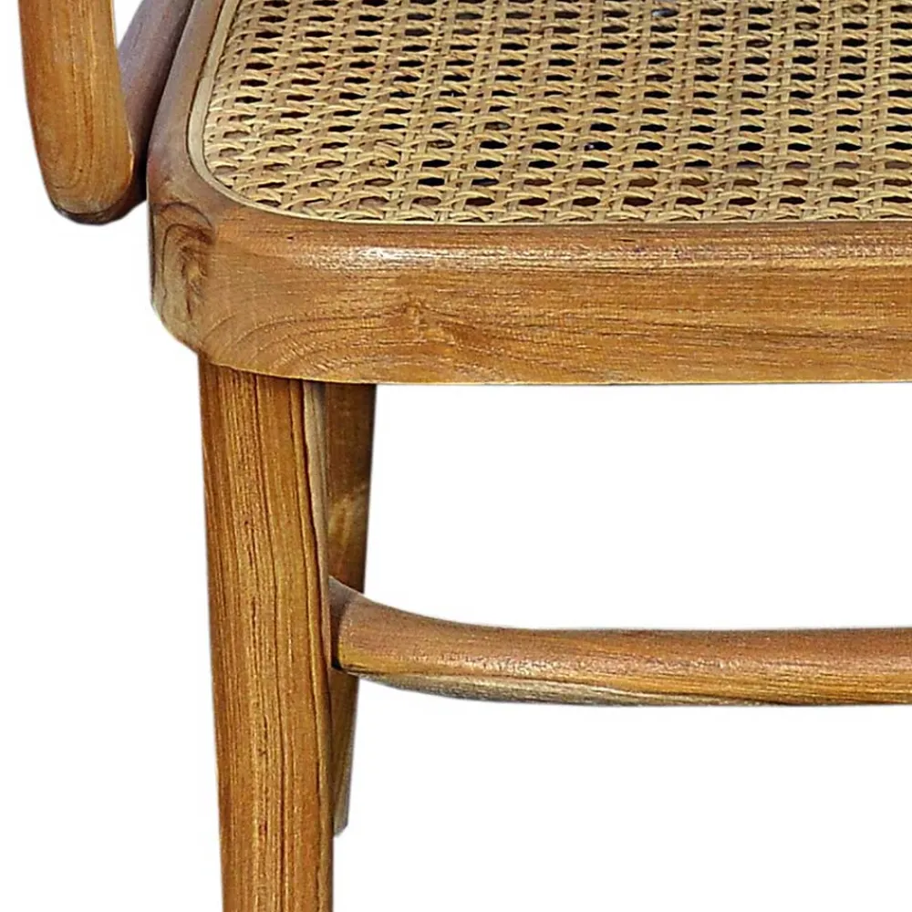 Wohnen Wohnzimmerstühle|Rattanmöbel*Teak Armlehnenstuhl mit Wiener Geflecht - Crasidio