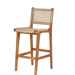 Wohnen Rattanmöbel*Teak Barstühle mit Kordelgeflecht - Merlan