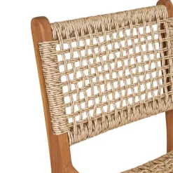 Wohnen Rattanmöbel*Teak Barstühle mit Kordelgeflecht - Merlan