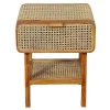 Wohnen Rattanmöbel|Nachttische*Teak Holz Nachtkommode mit Wiener Geflecht - Teako