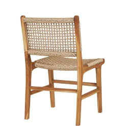 Wohnen Rattanmöbel*Teak Holzstühle mit Kordelgeflecht - Merlan (2er Set)