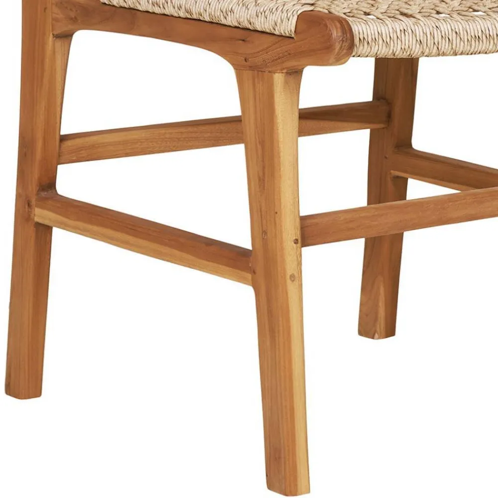 Wohnen Rattanmöbel*Teak Holzstühle mit Kordelgeflecht - Merlan (2er Set)