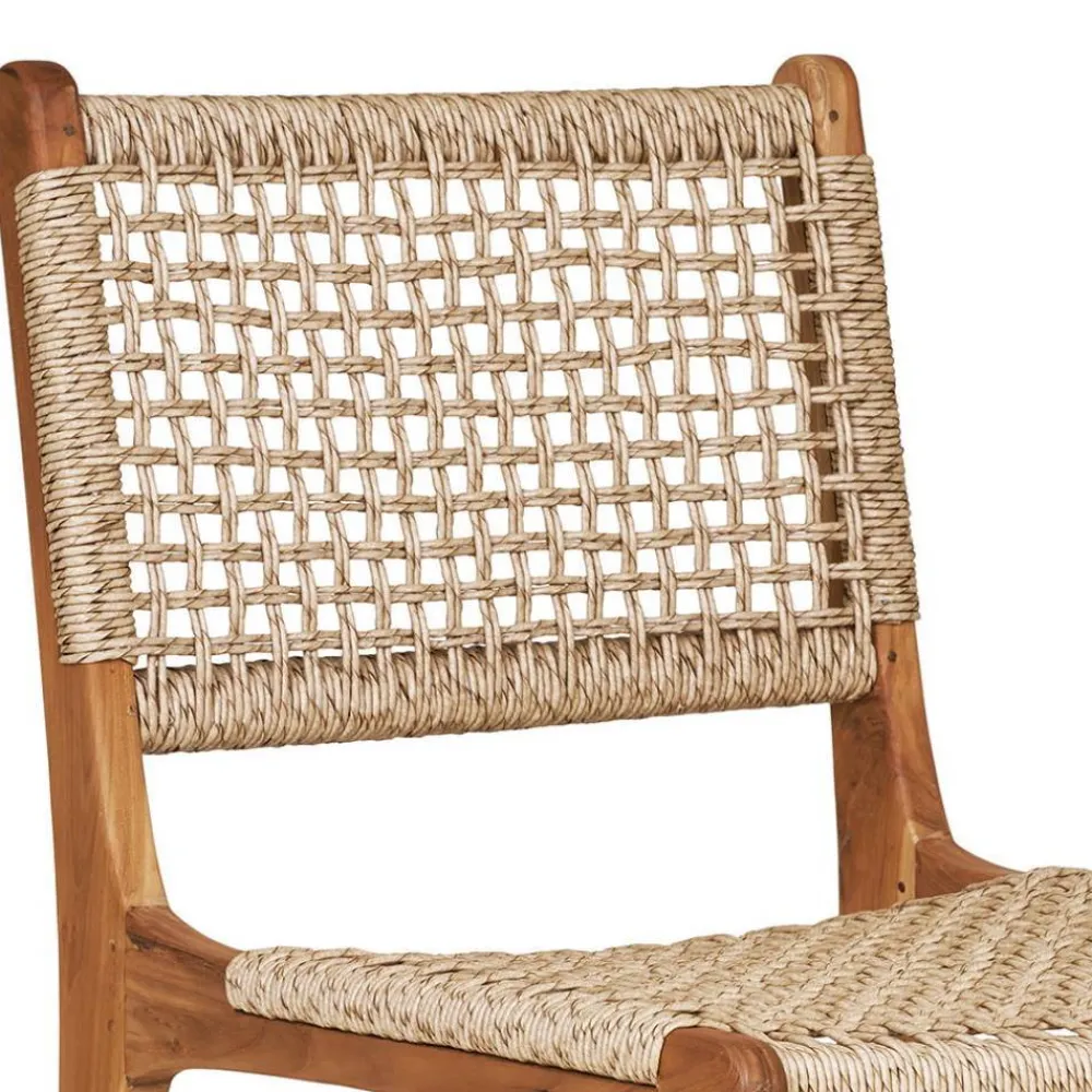 Wohnen Rattanmöbel*Teak Holzstühle mit Kordelgeflecht - Merlan (2er Set)