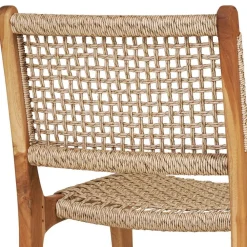 Wohnen Rattanmöbel*Teak Holzstühle mit Kordelgeflecht - Merlan (2er Set)