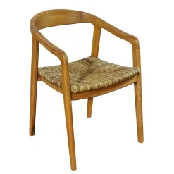 Wohnen Massivholzmöbel|Skandinavische Möbel*Teak Holzstuhl mit Armlehnen - Donabello