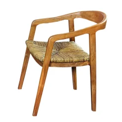 Wohnen Massivholzmöbel|Skandinavische Möbel*Teak Holzstuhl mit Armlehnen - Donabello