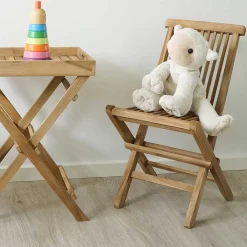 Kinder Wohnen Teak Kinderstühle mit 33 cm Sitzhöhe - Almente (2er Set)