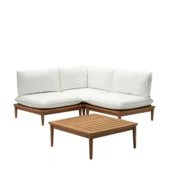 Wohnen Balkonmöbel|Terrassenmöbel*Teak Lounge mit Couchtisch Set - Palm (vierteilig)