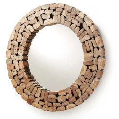 Wohnen Spiegel|Flurspiegel*Teak Spiegel Polcadaz mit Mosaik Holz Rahmen