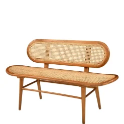Wohnen Teak Wohnraum Bank mit Wiener Geflecht - Feliana