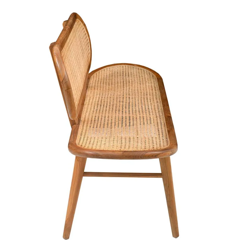 Wohnen Teak Wohnraum Bank mit Wiener Geflecht - Feliana