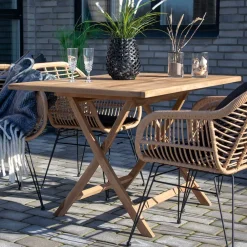 Wohnen Teakholz-Gartenmöbel|Gartentische*Teakholz Garten Klapptisch in 120x80 cm - Vienna