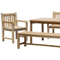 Wohnen Balkonmöbel|Terrassenmöbel*Teakholz Gartentisch-Gruppe massiv - Crajeva (fünfteilig)