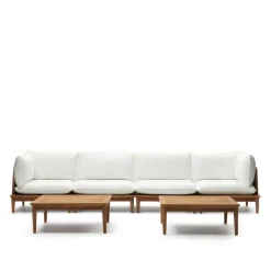 Wohnen Teakholz Lounge modular & 2 Couchtische - Palm (sechsteilig)