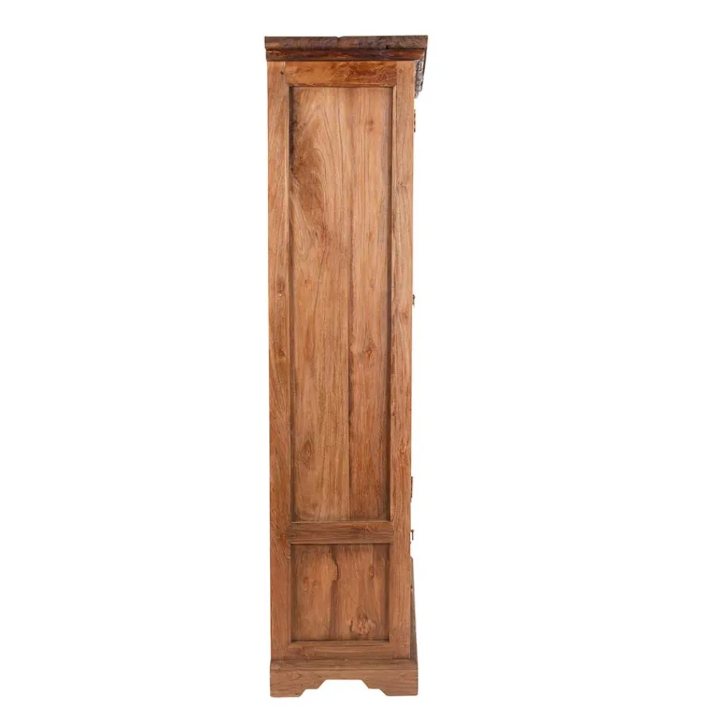 Wohnen Teakholz Vitrinenschrank Mangato im Landhausstil