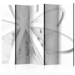 Wohnen 5-teiliger Design Paravent in Weiß Grau - Baladi