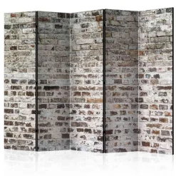 Wohnen 5-teiliger Paravent Mauer in Braun Weiß - Toronto